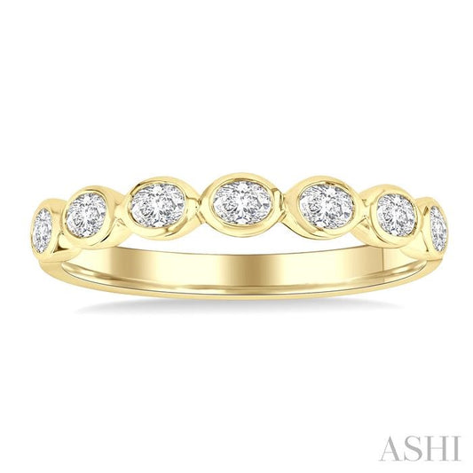 ASHI Oval Shape East-West Bezel Set Diamond Fashion Band 372E2PPFGYG-OV