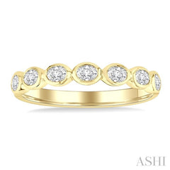 ASHI Oval Shape East-West Bezel Set Diamond Fashion Band 372E2PPFGYG-OV