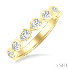 ASHI Pear Shape East-West Bezel Set Diamond Fashion Band 372E2PPFGYG-PR