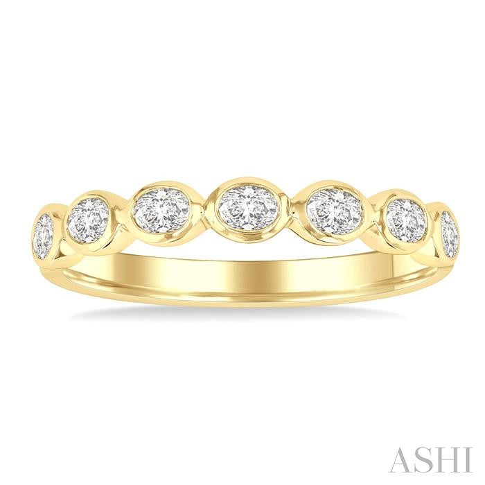 ASHI Oval Shape East-West Bezel Set Diamond Fashion Band 372E2PPFHYG-OV