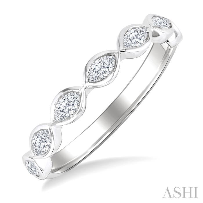 ASHI Marquise Shape East-West Bezel Set Diamond Fashion Band 372E3PPFGWG-MQ