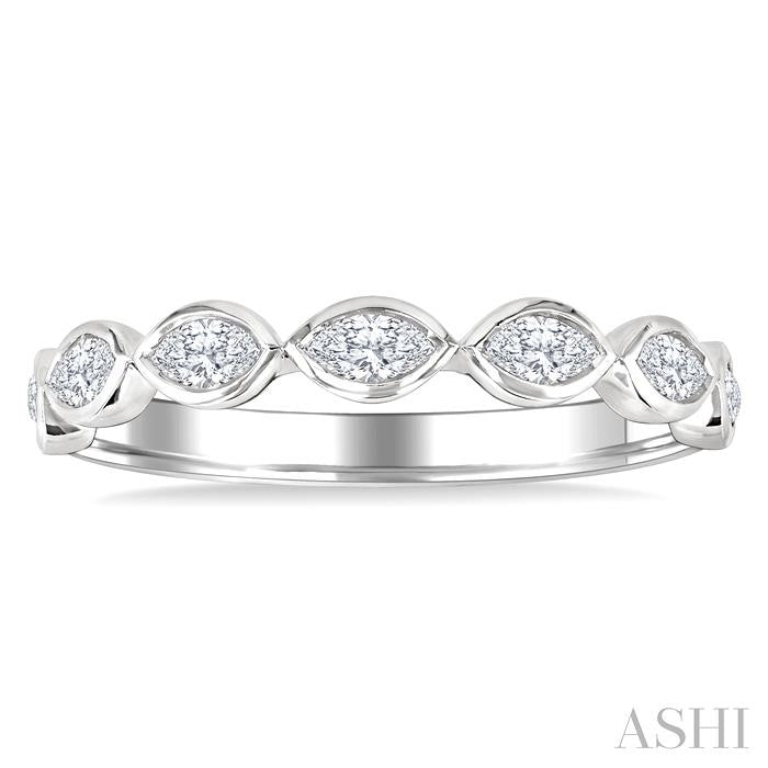 ASHI Marquise Shape East-West Bezel Set Diamond Fashion Band 372E3PPFGWG-MQ