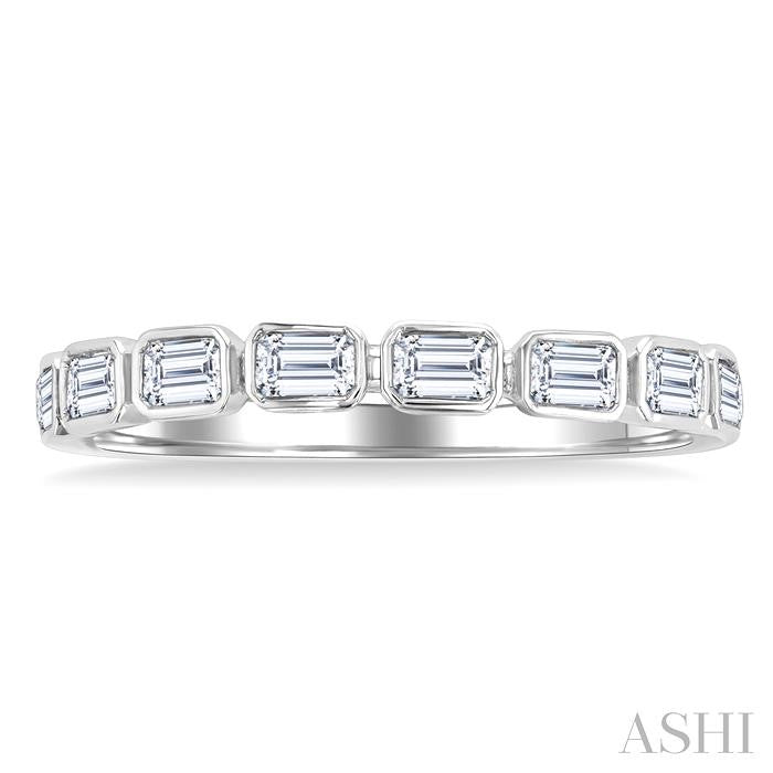 ASHI Emerald Shape East-West Bezel Set Diamond Fashion Band 372E3PPFGWG-OC