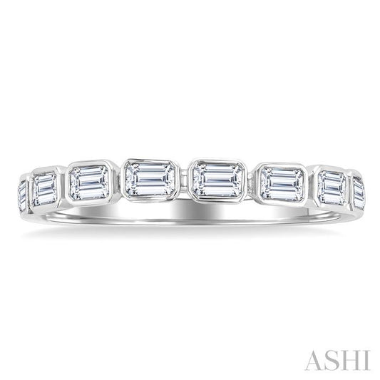 ASHI Emerald Shape East-West Bezel Set Diamond Fashion Band 372E3PPFGWG-OC
