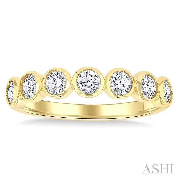 ASHI Round Shape Bezel Set Diamond Fashion Band 372E3PPFGYG-RD