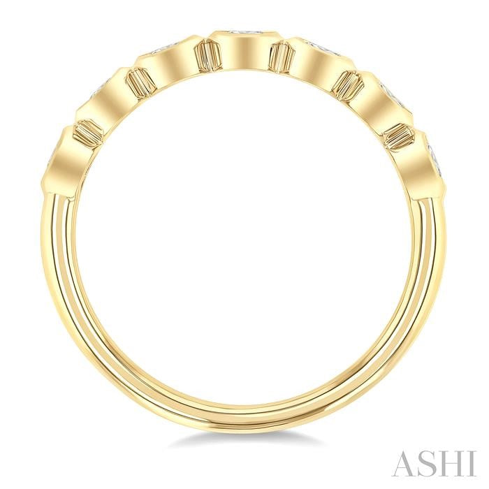 ASHI Round Shape Bezel Set Diamond Fashion Band 372E3PPFGYG-RD
