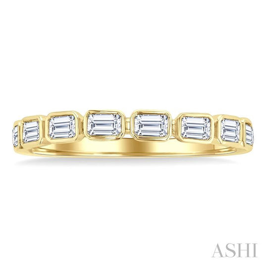 ASHI Emerald Shape East-West Bezel Set Diamond Fashion Band 372E3PPFHYG