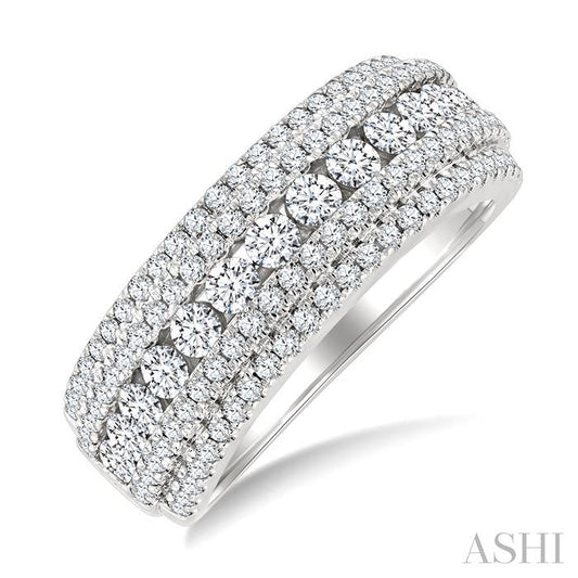 ASHI Five Row Diamond Fashion Band 372X0PPFGWG-1.25