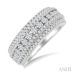 ASHI Five Row Diamond Fashion Band 372X0PPFGWG-1.25