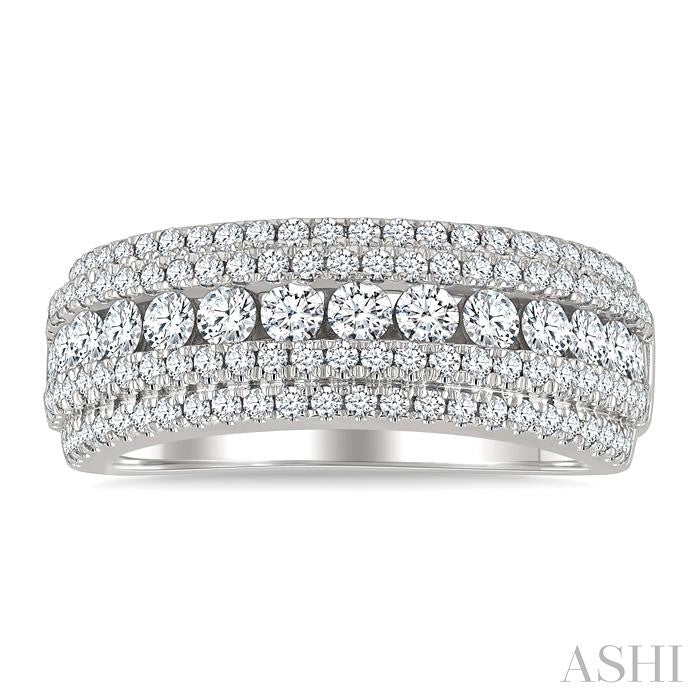 ASHI Five Row Diamond Fashion Band 372X0PPFGWG-1.25