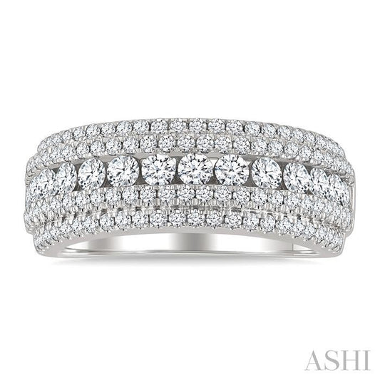 ASHI Five Row Diamond Fashion Band 372X0PPFGWG-1.25