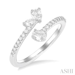 ASHI 3 Stone Mixed Shape Diamond Fashion Open Ring 373L3PPFGWG