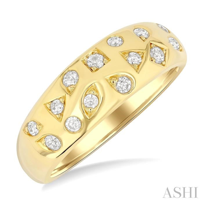 ASHI Diamond Mosaic Fashion Wide Band 373V6PPTGYG