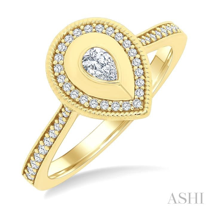 ASHI Pear Shape Art Deco Diamond Fashion Ring 373W5PPFGYG-PR