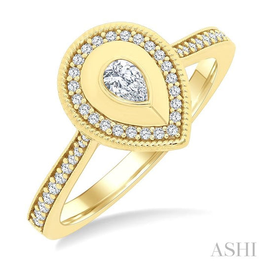 ASHI Pear Shape Art Deco Diamond Fashion Ring 373W5PPFGYG-PR