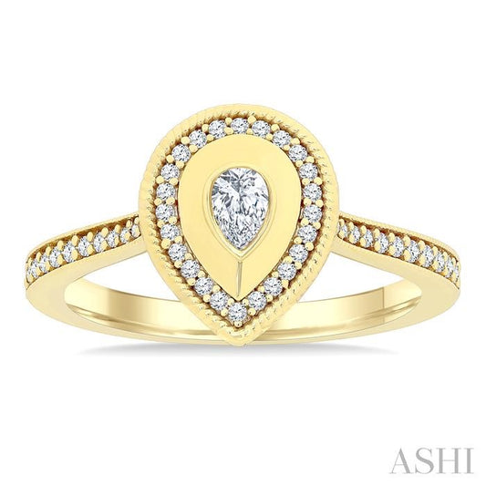 ASHI Pear Shape Art Deco Diamond Fashion Ring 373W5PPFGYG-PR