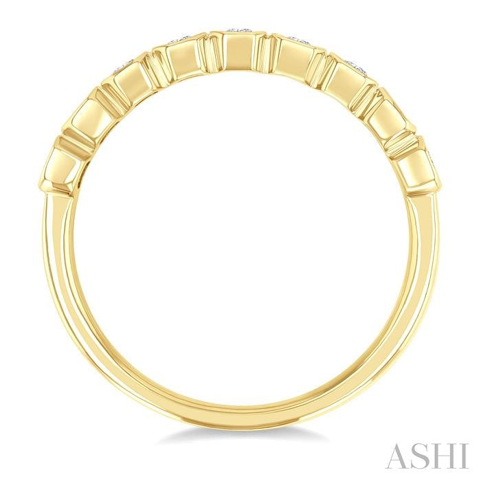 ASHI Emerald Shape North-South Bezel Set Diamond Fashion Band 374E2PPFGYG-OC