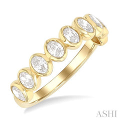 ASHI Oval Shape North-South Bezel Set Diamond Fashion Band 374E2PPFGYG-OV