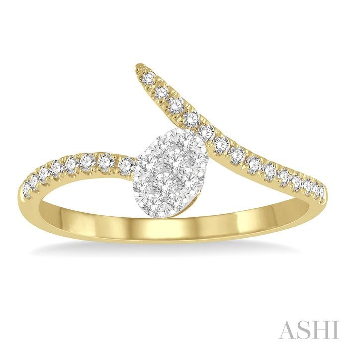 ASHI Oval Shape Lovebright Diamond Fashion Ring 375B6PPFGYW