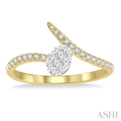 ASHI Oval Shape Lovebright Diamond Fashion Ring 375B6PPFGYW