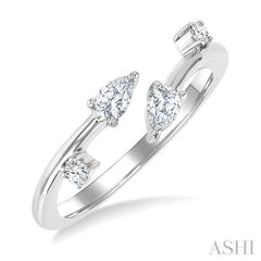 ASHI Pear Shape Diamond Fashion Open Ring 375E6PPFGWG