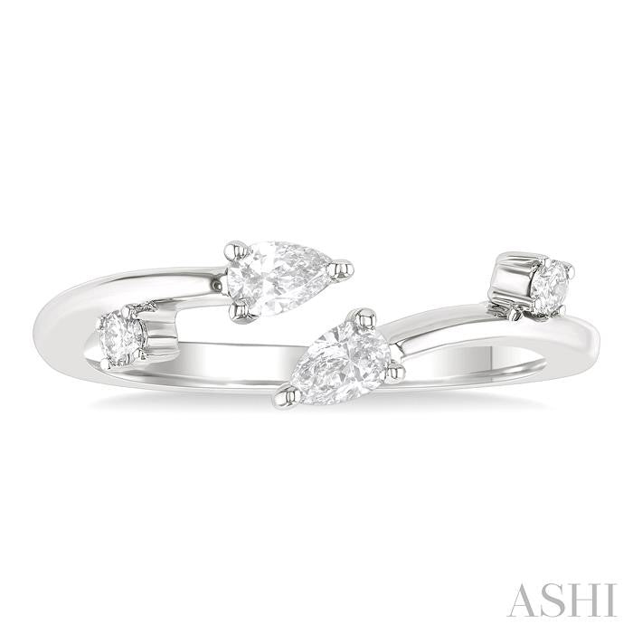 ASHI Pear Shape Diamond Fashion Open Ring 375E6PPFGWG