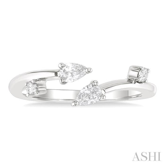 ASHI Pear Shape Diamond Fashion Open Ring 375E6PPFGWG