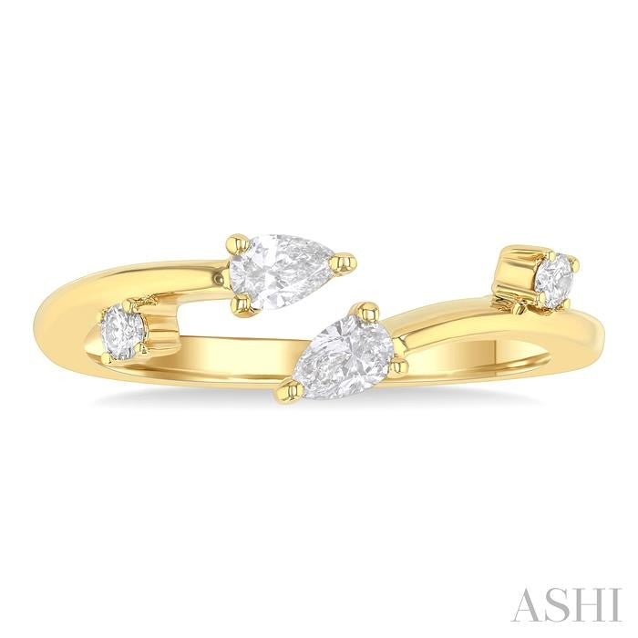 ASHI Pear Shape Diamond Fashion Open Ring 375E6PPFGYG