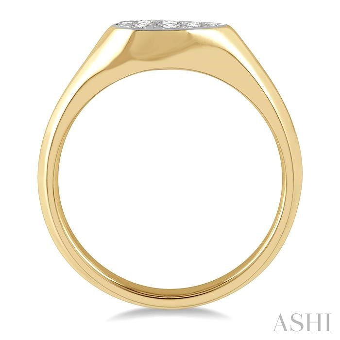 ASHI Pear Shape Lovebright Essential Diamond Signet Ring 375M6PPFGYW