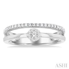 ASHI Round Shape Double Row Lovebright Diamond Fashion Ring 375N6PPTGWG-RD