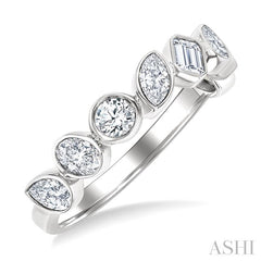 ASHI Mixed Shape Bezel Set Diamond Fashion Band 375V1PPFGWG