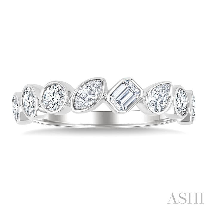 ASHI Mixed Shape Bezel Set Diamond Fashion Band 375V1PPFGWG