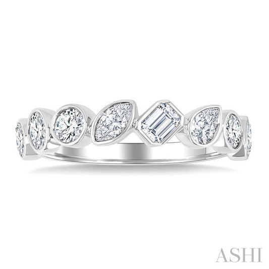 ASHI Mixed Shape Bezel Set Diamond Fashion Band 375V1PPFGWG