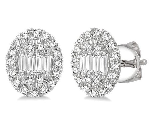 Parkplace Jewelers Oval Shape Halo Fusion Diamond Fashion Earrings 623B3PPFGERWG
