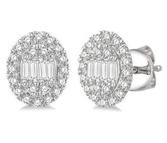 Parkplace Jewelers Oval Shape Halo Fusion Diamond Fashion Earrings 623B3PPFGERWG