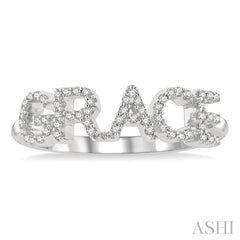 ASHI Block 'GRACE' Diamond Name Ring 376D7PPTSWG