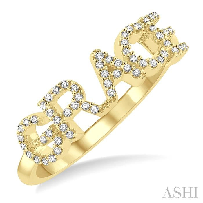 ASHI Block 'GRACE' Diamond Name Ring 376D7PPTSYG