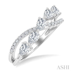 ASHI Pear Shape 5 Stone Criss Cross Diamond Fashion Ring 376F2PPFGWG