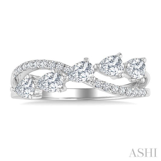 ASHI Pear Shape 5 Stone Criss Cross Diamond Fashion Ring 376F2PPFGWG