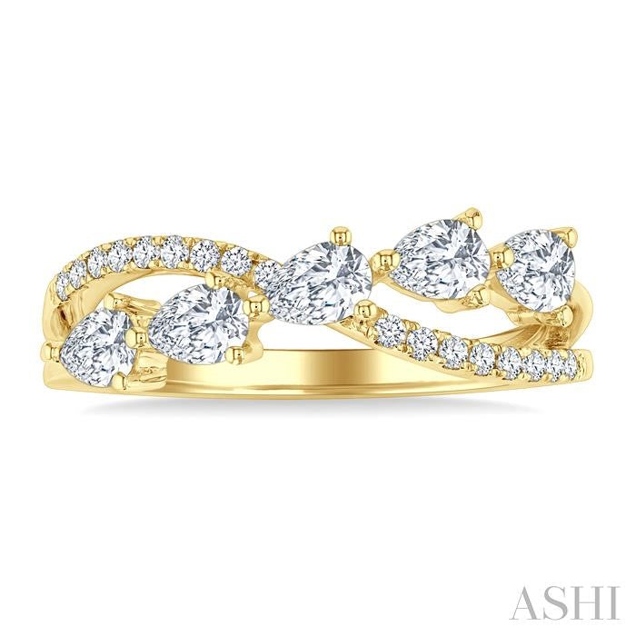 ASHI Pear Shape 5 Stone Criss Cross Diamond Fashion Ring 376F2PPFGYG