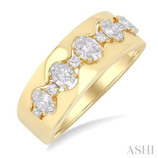 ASHI Oval Shape 5 Stone Diamond Fashion Band 376J1PPFGYG