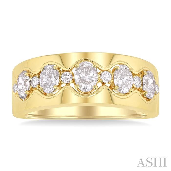 ASHI Oval Shape 5 Stone Diamond Fashion Band 376J1PPFGYG