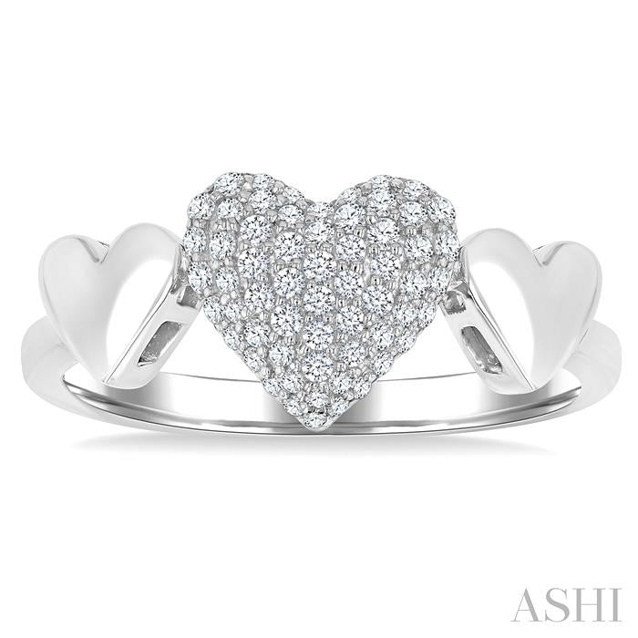 ASHI Pave-Set Heart Shape Diamond Fashion Ring 376V6PPTSWG-HT
