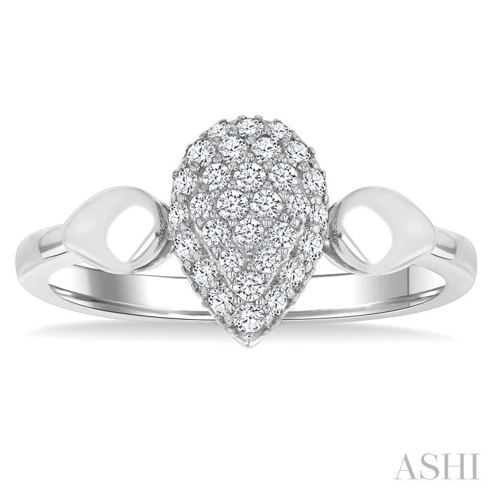 ASHI Pave-Set Pear Shape Diamond Fashion Ring 376V6PPTSWG-PR