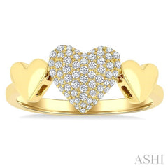 ASHI Pave-Set Heart Shape Diamond Fashion Ring 376V6PPTSYG-HT