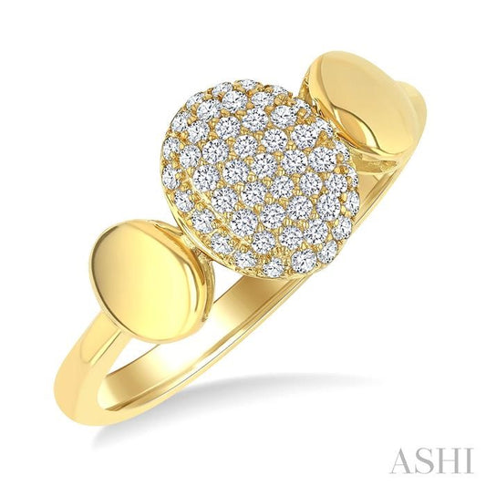ASHI Pave-Set Oval Shape Diamond Fashion Ring 376V6PPTSYG-OV