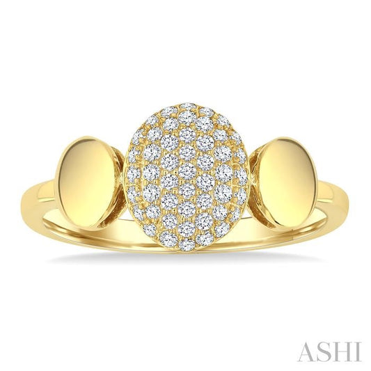 ASHI Pave-Set Oval Shape Diamond Fashion Ring 376V6PPTSYG-OV