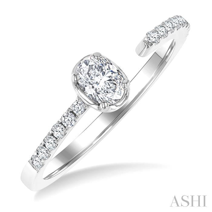 ASHI Oval Shape Diamond Fashion Open Ring 377F4PPFGWG-OV