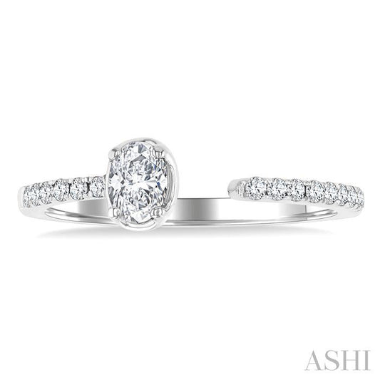 ASHI Oval Shape Diamond Fashion Open Ring 377F4PPFGWG-OV