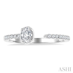 ASHI Oval Shape Diamond Fashion Open Ring 377F4PPFGWG-OV